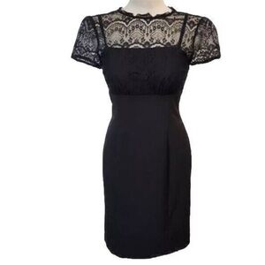 The Limited Lace Overlay Cap Sleeve Pencil Dress